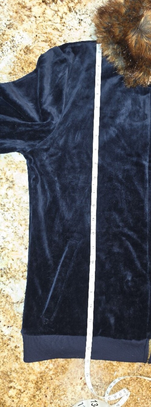 Ralph Lauren Velvet Bomber Jacket with Brown Faux Fur Collar - Picture 12 of 13